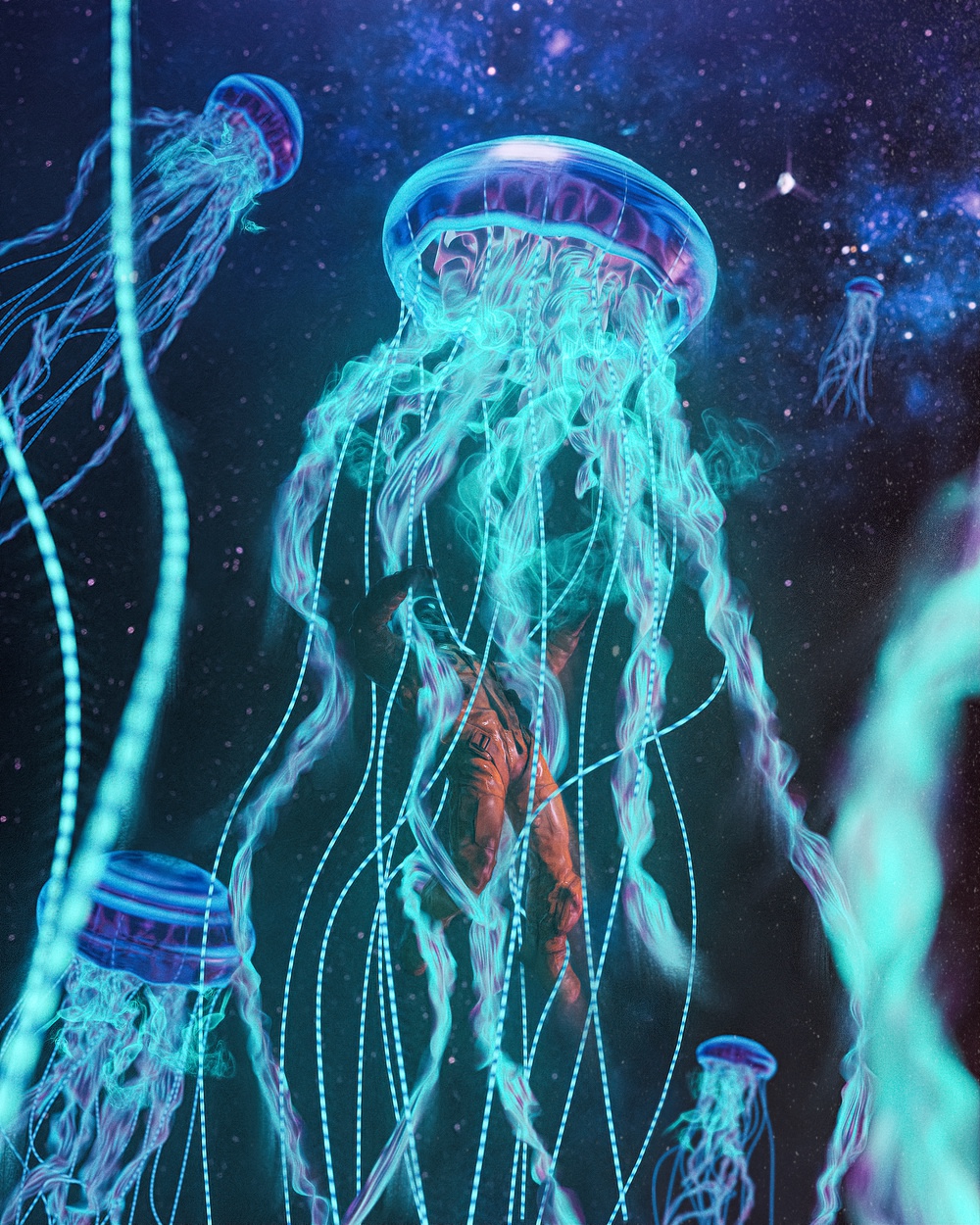 Electric Pink Jellyfish World Special Edition | MakersPlace